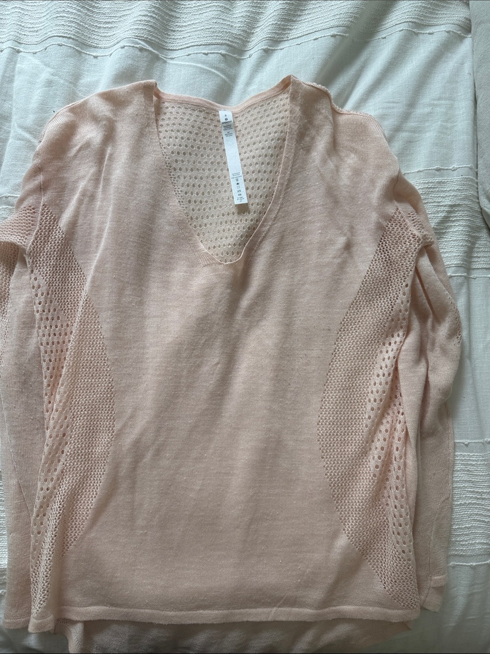 lululemon athletica Light Peach V-Neck Knit Pullover